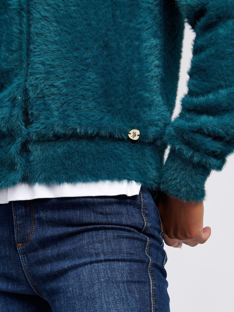 U.S. Polo Assn Green Womens Fluffy Cardigan - Image 2 of 9