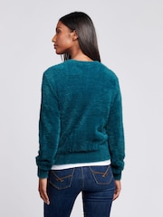 U.S. Polo Assn Green Womens Fluffy Cardigan - Image 4 of 9