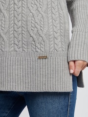 U.S. Polo Assn Grey Womens Aran Knit Jumper - Image 2 of 6
