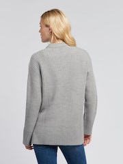 U.S. Polo Assn Grey Womens Aran Knit Jumper - Image 4 of 6