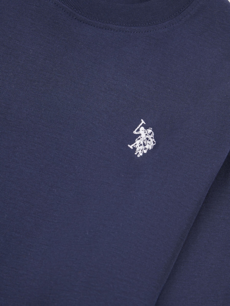 U.S. Polo Assn Blue Womens Long Sleeve 100% Cotton T-Shirt - Image 5 of 5