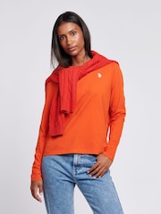 U.S. Polo Assn Womens Long Sleeve 100% Cotton T-Shirt - Imagen 1 de 6