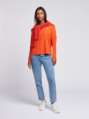 U.S. Polo Assn Womens Long Sleeve 100% Cotton T-Shirt - Imagen 3 de 6