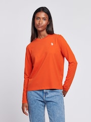U.S. Polo Assn Womens Long Sleeve 100% Cotton T-Shirt - Imagen 5 de 6