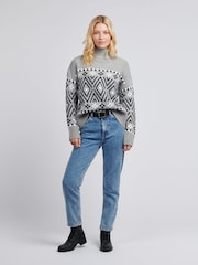 U.S. Polo Assn Grey Womens Large Fairisle Pattern Jumper - Image 5 of 8