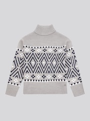 U.S. Polo Assn Grey Womens Large Fairisle Pattern Jumper - Image 6 of 8