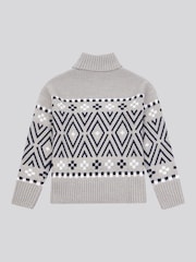 U.S. Polo Assn Grey Womens Large Fairisle Pattern Jumper - Image 7 of 8