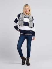 U.S. Polo Assn Blue U.S. Polo Assn. Womens Green Mixed Cable Stripe Jumper - Image 3 of 4