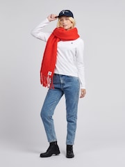 U.S. Polo Assn White Womens Long Sleeve 100% Cotton T-Shirt - Image 3 of 5