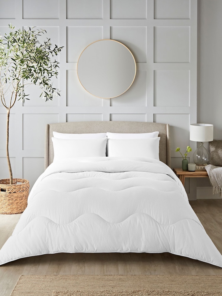 Night Lark Seersucker Coverless Duvet and Pillowcase 10.5 Tog Set - Image 1 of 9