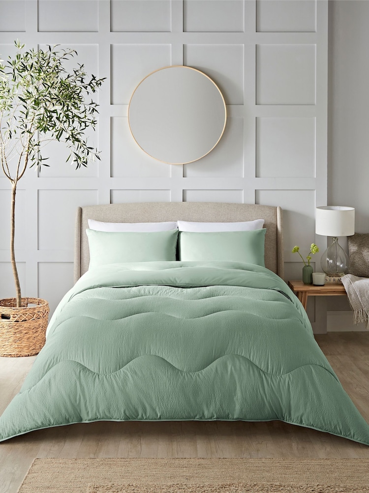 Night Lark Seersucker Coverless Duvet and Pillowcase 4.5 Tog Set - Image 1 of 9