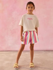 Multi Rainbow 100% Cotton Pull On Textured Shorts (3-16yrs) - Image 2 of 8