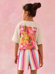 Multi Rainbow 100% Cotton Pull On Textured Shorts (3-16yrs) - Image 3 of 8