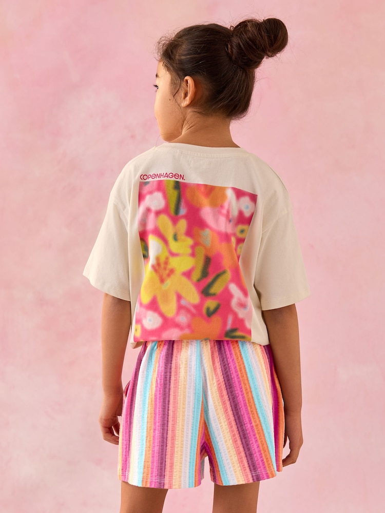 Multi Rainbow 100% Cotton Pull On Textured Shorts (3-16yrs) - Image 3 of 8