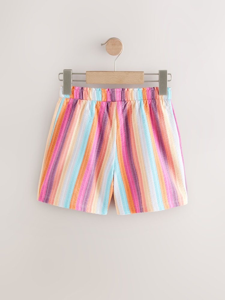 Multi Rainbow 100% Cotton Pull On Textured Shorts (3-16yrs) - Image 6 of 8