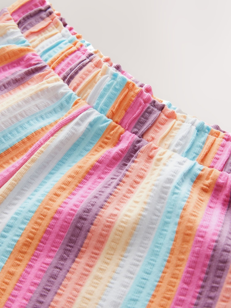 Multi Rainbow 100% Cotton Pull On Textured Shorts (3-16yrs) - Image 7 of 8