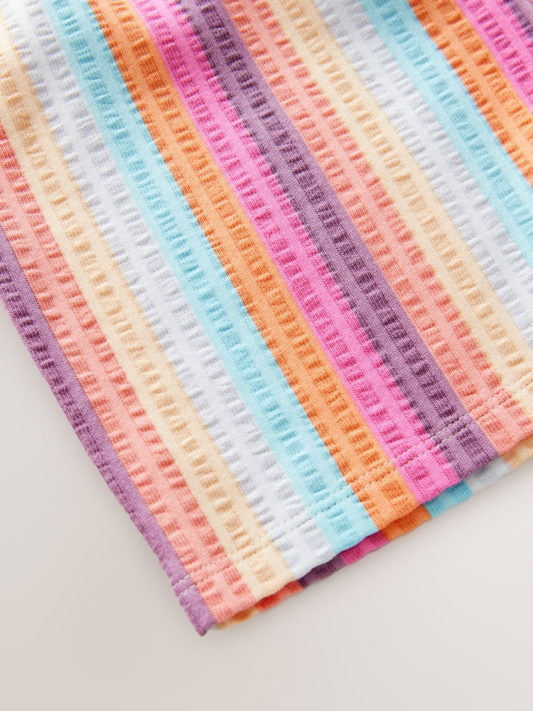 Multi Rainbow 100% Cotton Pull On Textured Shorts (3-16yrs) - Image 8 of 8