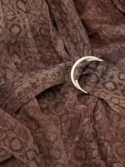 Reiss Grape Burgundy Nica Snake-Print Belted Long-Sleeve Midi Dress - Image 9 of 9