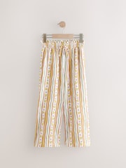 Yellow/Floral Stripe Print Wide Leg Trousers (3-16yrs) - Image 4 of 7