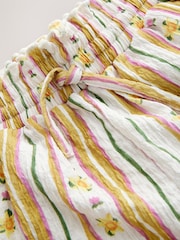 Yellow/Floral Stripe Print Wide Leg Trousers (3-16yrs) - Image 7 of 7