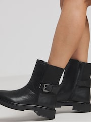 Simply Be Black Extra Wide Fit Chelsea Leather Ankle Boots In Wide Fit - Image 2 of 4