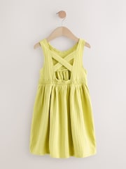 Citrine Yellow 100% Cotton Crochet Front Dress (3-16yrs) - Image 6 of 8