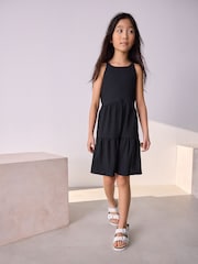 Black Strappy Crinkle Summer Dress (3-16yrs) - Image 2 of 6