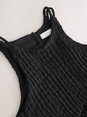 Black Strappy Crinkle Summer Dress (3-16yrs) - Image 5 of 6