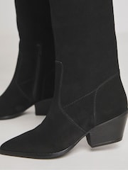 Simply Be Black Wide Fit Over The Knee Multi Wear Suede Western Boots - Image 4 of 4