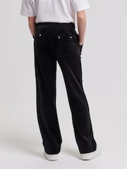 Juicy Couture Black Mini Girls Diamante Wide Leg Joggers - Image 4 of 5