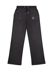 Juicy Couture Black Mini Girls Diamante Wide Leg Joggers - Image 5 of 5