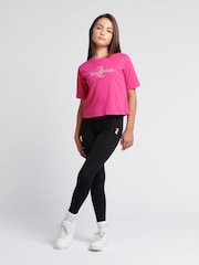 Juicy Couture Purple Girls Diamante & Glitter 100% Cotton JC T-Shirt - Image 4 of 7
