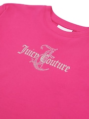 Juicy Couture Purple Girls Diamante & Glitter 100% Cotton JC T-Shirt - Image 7 of 7