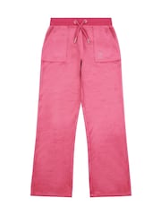 Juicy Couture Pink Mini Girls Diamante Wide Leg Joggers - Image 1 of 3