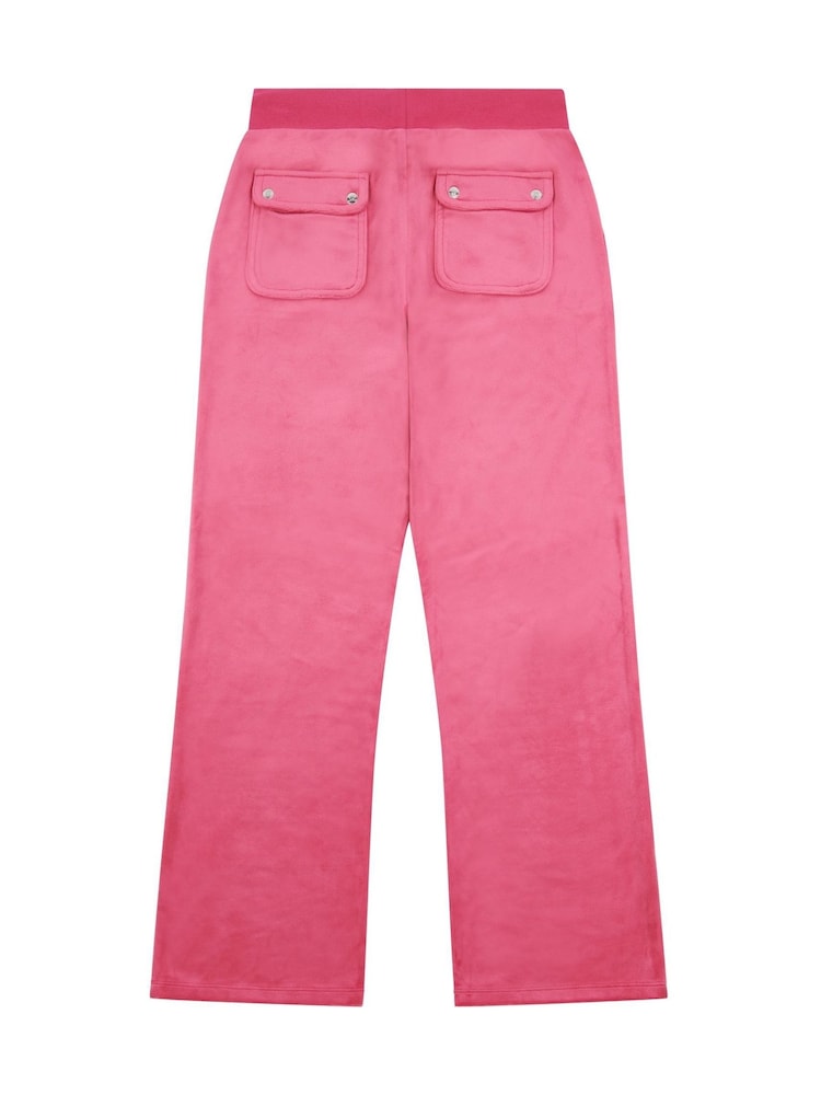 Juicy Couture Pink Mini Girls Diamante Wide Leg Joggers - Image 2 of 3