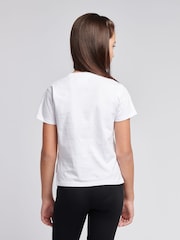 Juicy Couture White Girls Tonal Diamante Fitted 100% Cotton T-Shirt - Image 3 of 8