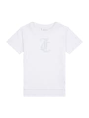 Juicy Couture White Girls Tonal Diamante Fitted 100% Cotton T-Shirt - Image 6 of 8
