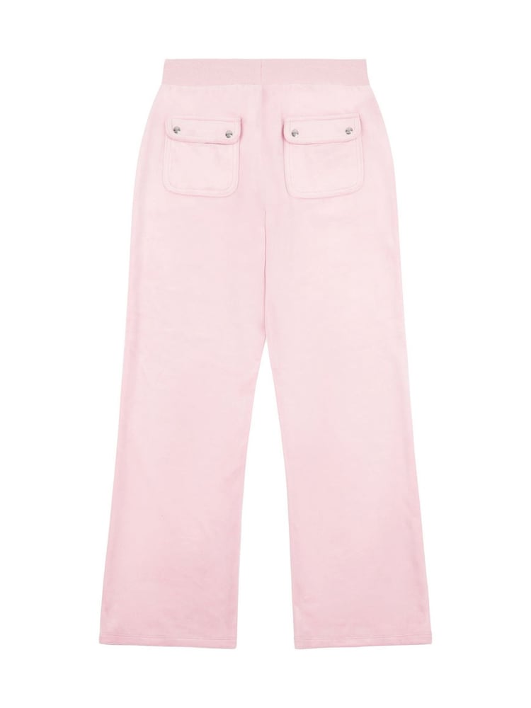 Juicy Couture Light Pink Mini Girls Diamante Wide Leg Joggers - Image 2 of 4
