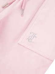 Juicy Couture Light Pink Mini Girls Diamante Wide Leg Joggers - Image 3 of 4