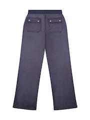 Juicy Couture Blue Mini Girls Diamante Wide Leg Joggers - Image 2 of 4