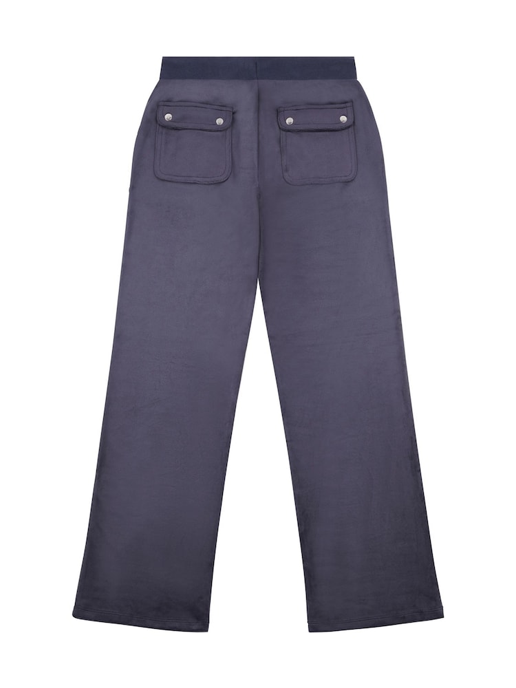 Juicy Couture Blue Mini Girls Diamante Wide Leg Joggers - Image 2 of 4