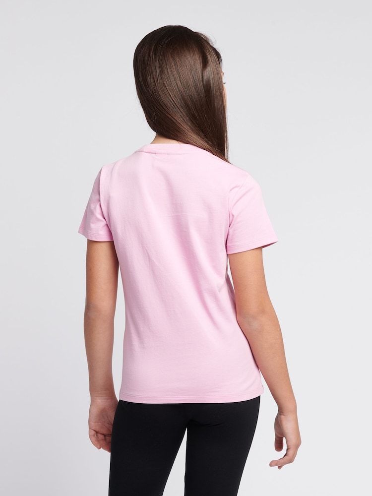 Juicy Couture Pink Girls Fitted Diamante 100% Cotton T-Shirt - Image 3 of 7