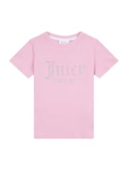 Juicy Couture Pink Girls Fitted Diamante 100% Cotton T-Shirt - Image 5 of 7