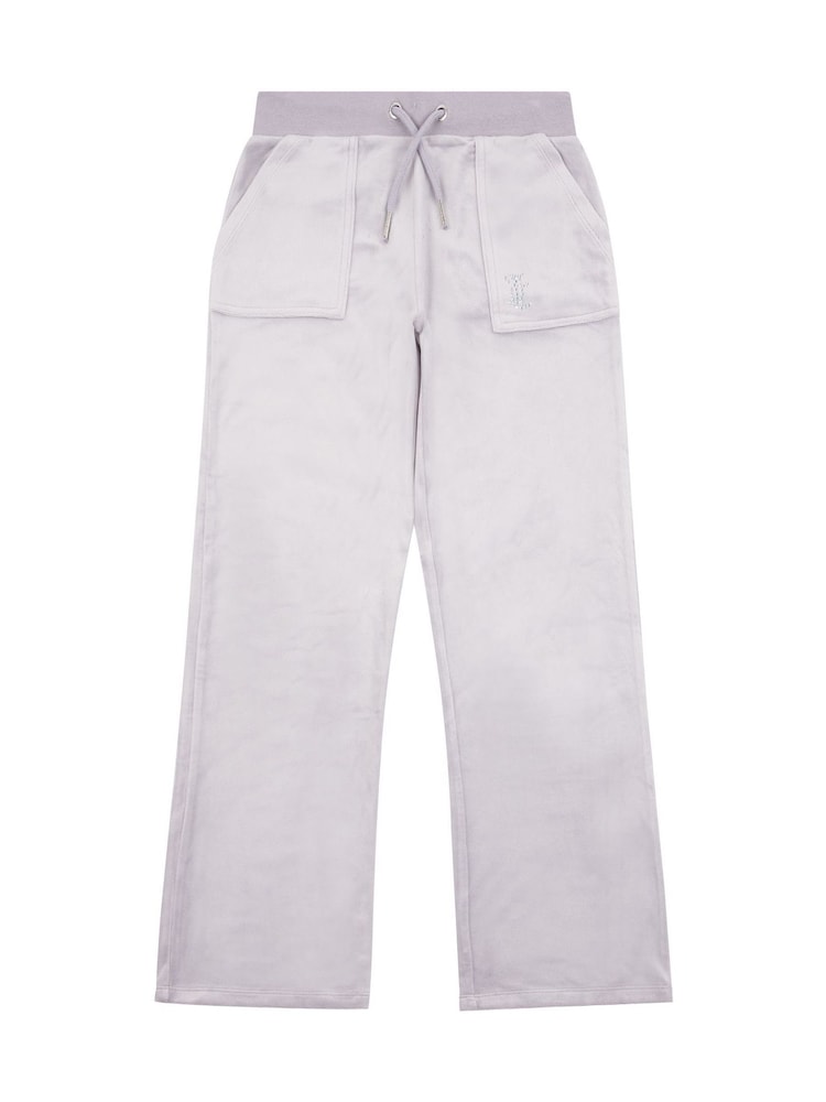 Juicy Couture Grey Mini Girls Diamante Wide Leg Joggers - Image 1 of 4