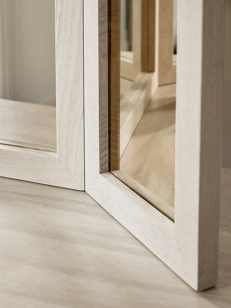 White Sadie Solid Mango Wood Mirror - Image 2 of 6