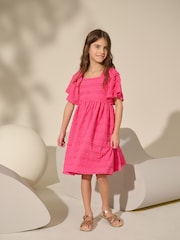 Fuchsia Pink Frill Detail Summer Dress (3-16yrs) - Image 3 of 4