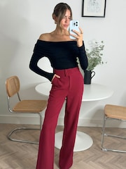 Style Cheat Red Dawson Tailored Flared Trousers - Image 1 of 4