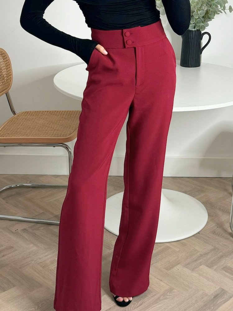 Style Cheat Red Dawson Tailored Flared Trousers - Image 4 of 4