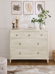 White Sadie Solid Mango Wood 5 Drawer Chest - Image 1 of 11