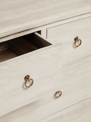White Sadie Solid Mango Wood 5 Drawer Chest - Image 9 of 11